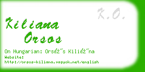 kiliana orsos business card
